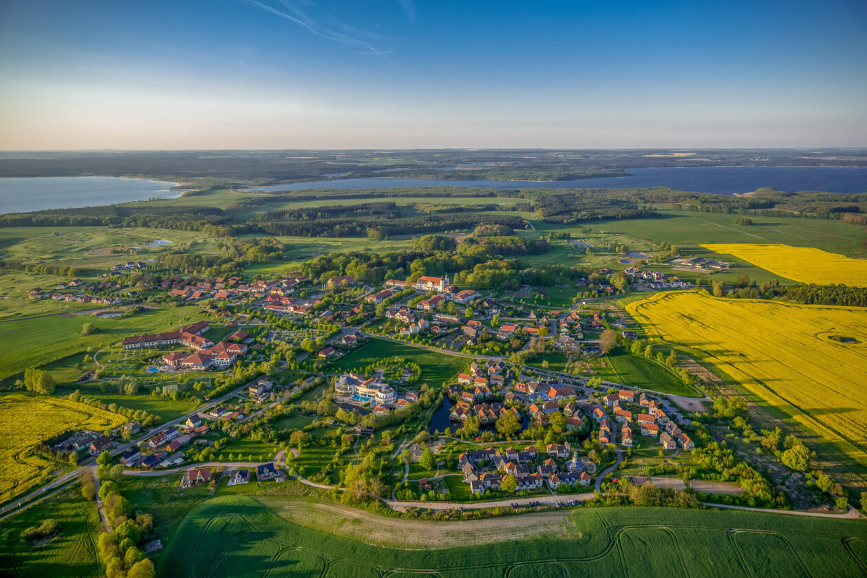 Luftbild eines Ortes